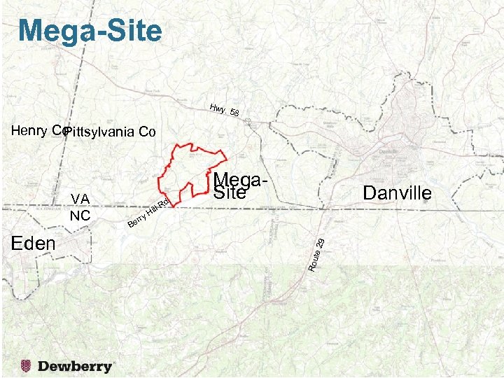Mega-Site Hwy. 58 Henry Co Pittsylvania Co y err Danville Hi B 9 Eden