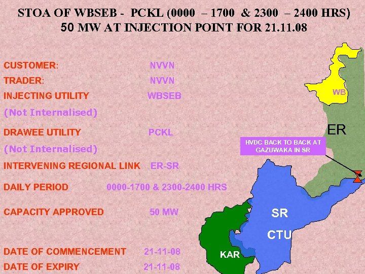 STOA OF WBSEB - PCKL (0000 – 1700 & 2300 – 2400 HRS) 50