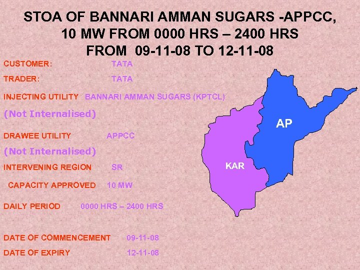 STOA OF BANNARI AMMAN SUGARS -APPCC, 10 MW FROM 0000 HRS – 2400 HRS