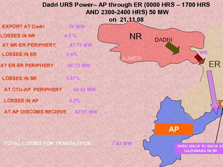 Dadri URS Power– AP through ER (0000 HRS – 1700 HRS AND 2300 -2400