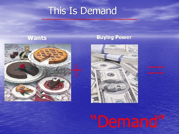 This Is Demand Wants Buying Power “Demand” 