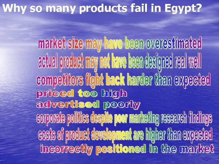 Why so many products fail in Egypt? 