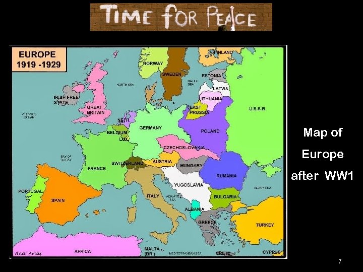 Map of Europe after WW 1 7 