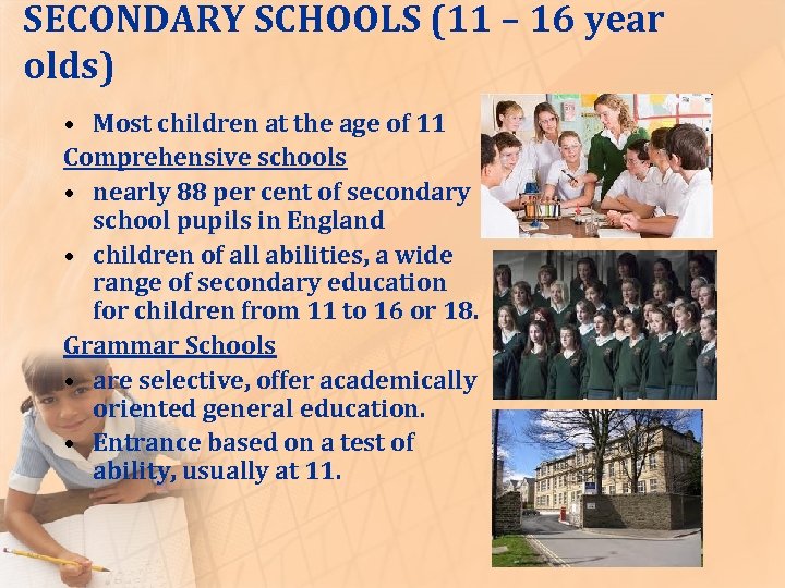 Primary and secondary education