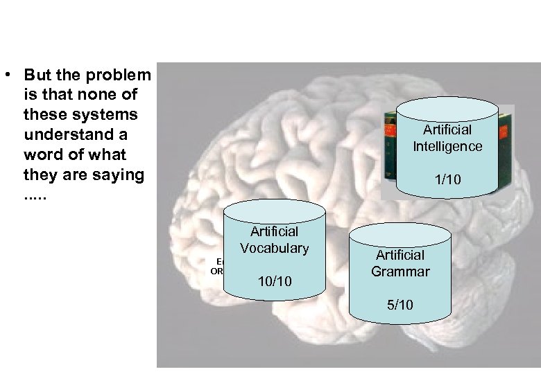  • But the problem is that none of these systems understand a word