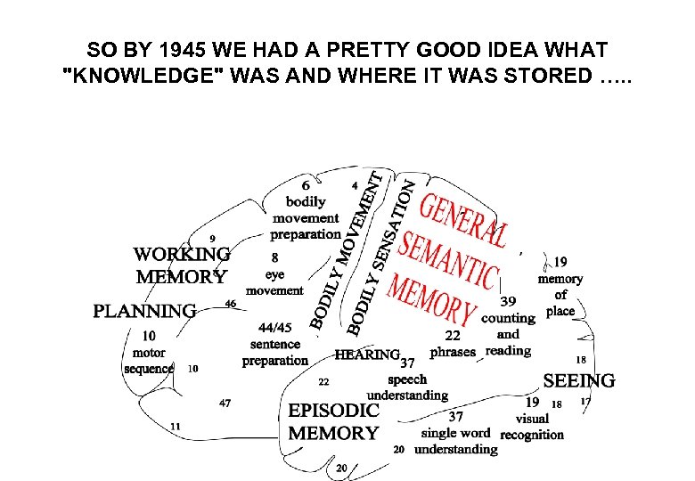 SO BY 1945 WE HAD A PRETTY GOOD IDEA WHAT "KNOWLEDGE" WAS AND WHERE