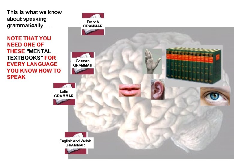 This is what we know about speaking grammatically. . . NOTE THAT YOU NEED