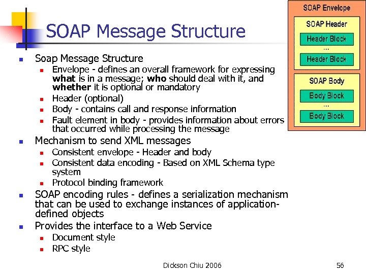 SOAP Message Structure n Soap Message Structure n n n Mechanism to send XML