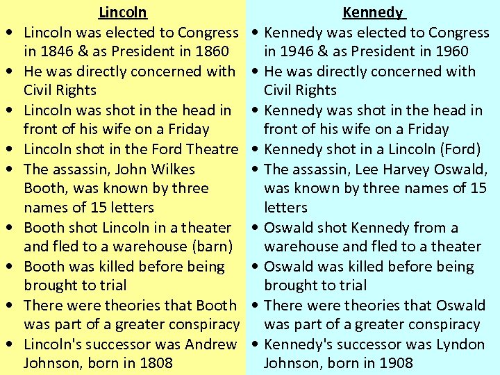 Lincoln Kennedy Section 25 • Chapter 2 Section 1 elected to Congress • Kennedy