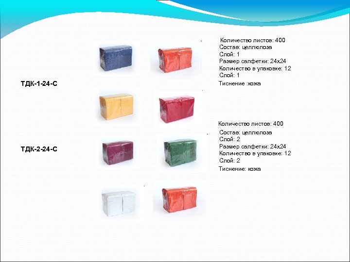  Количество листов: 400 Состав: целлюлоза Слой: 1 Размер салфетки: 24 х24 Количество в