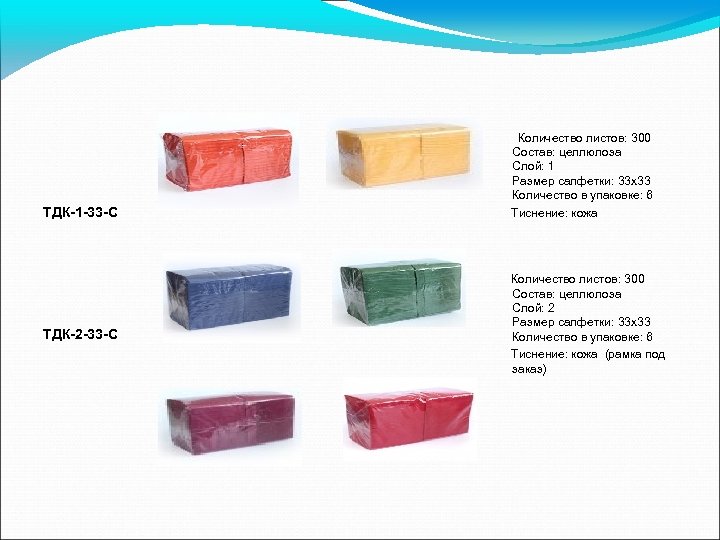 ТДК-1 -33 -С ТДК-2 -33 -С Количество листов: 300 Состав: целлюлоза Слой: 1 Размер