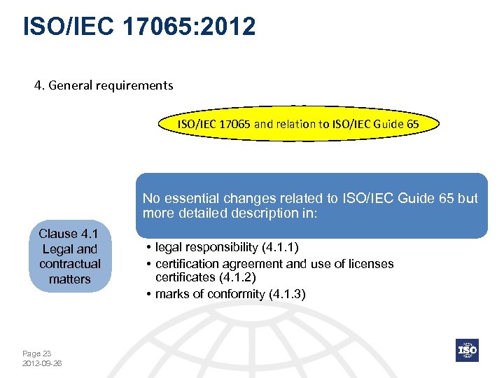 ISO/IEC 17065: 2012 4. General requirements ISO/IEC 17065 and relation to ISO/IEC Guide 65