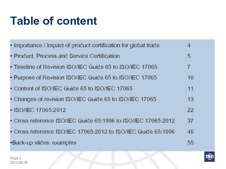 Table of content • Importance / Impact of product certification for global trade 4