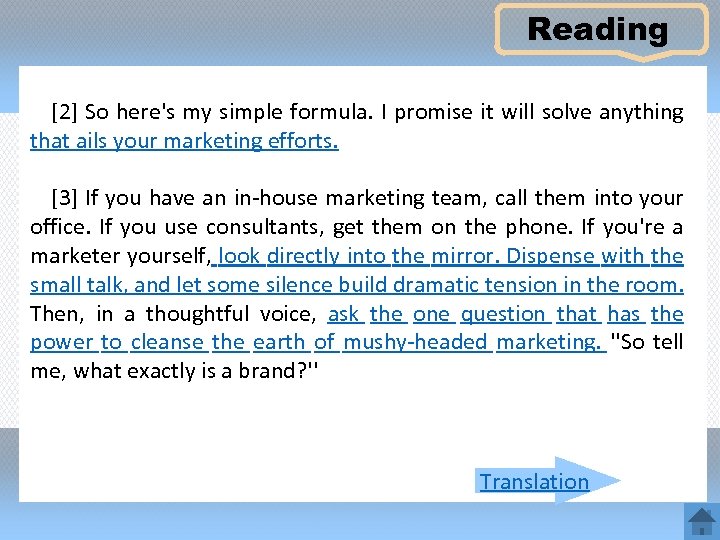 Reading [2] So here's my simple formula. I promise it will solve anything that