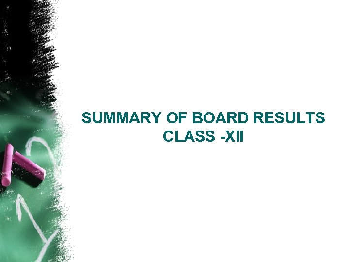 SUMMARY OF BOARD RESULTS CLASS -XII 