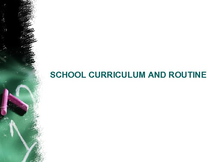 SCHOOL CURRICULUM AND ROUTINE 