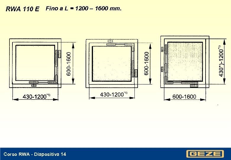 Fino a L = 1200 – 1600 mm. Corso RWA - Diapositiva 14 
