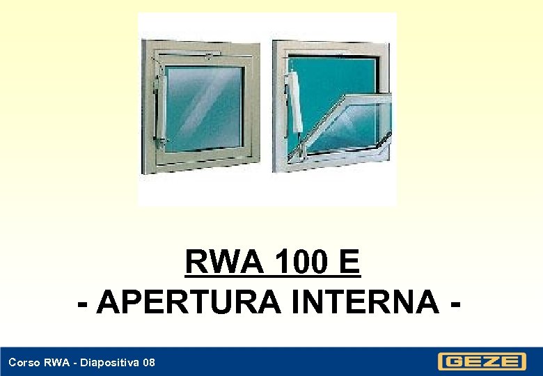 RWA 100 E - APERTURA INTERNA Corso RWA - Diapositiva 08 