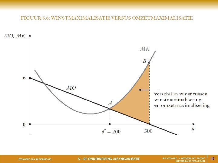 ECONOMIE, EEN INLEIDING 2010 6 – DE ONDERNEMING ALS ORGANISATIE © S. COSAERT, A.