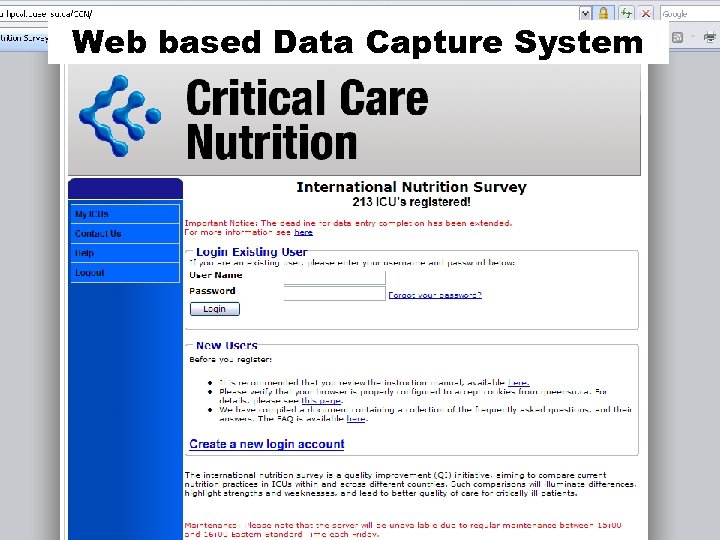 Web based Data Capture System 