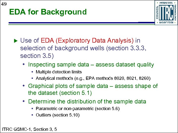 49 EDA for Background Use of EDA (Exploratory Data Analysis) in selection of background