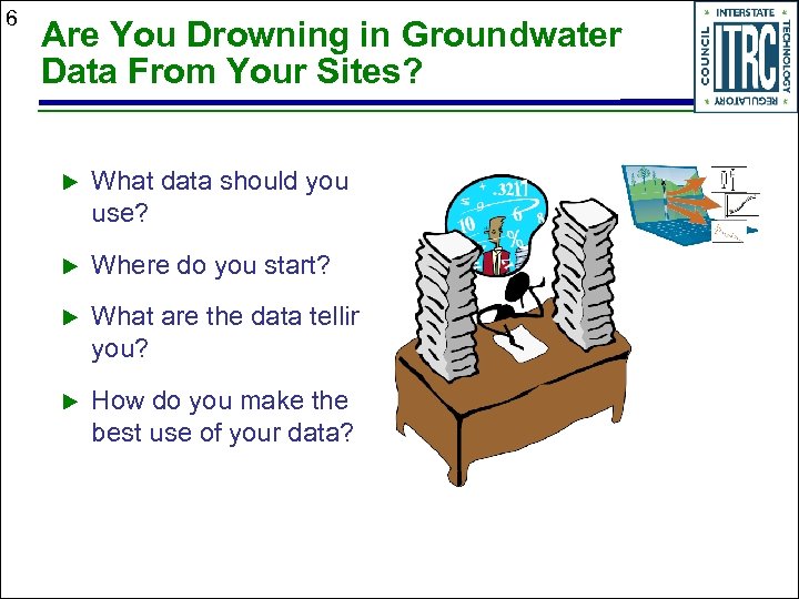 6 Are You Drowning in Groundwater Data From Your Sites? What data should you