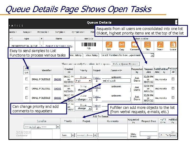 Queue Details Page Shows Open Tasks Requests from all users are consolidated into one