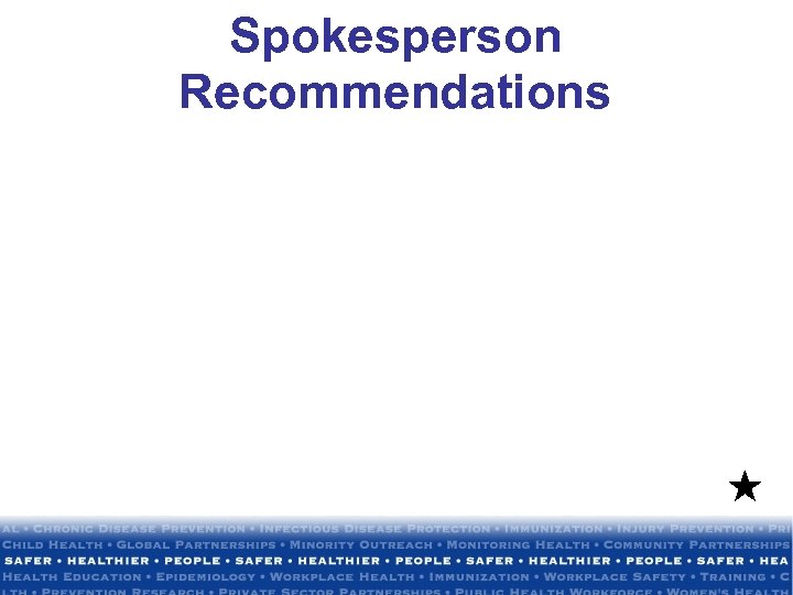 Spokesperson Recommendations 