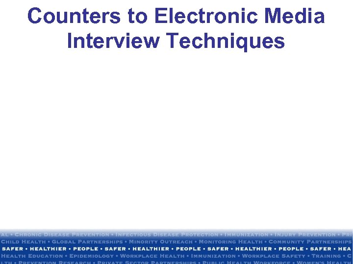 Counters to Electronic Media Interview Techniques 