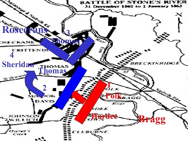 Rosecrans 4 Sheridan 3 Thomas 2 1 Polk Hardee Bragg 