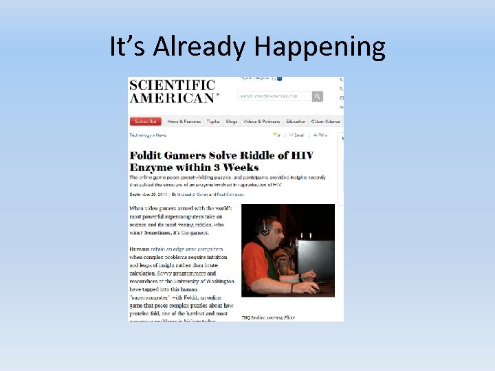 It’s Already Happening 