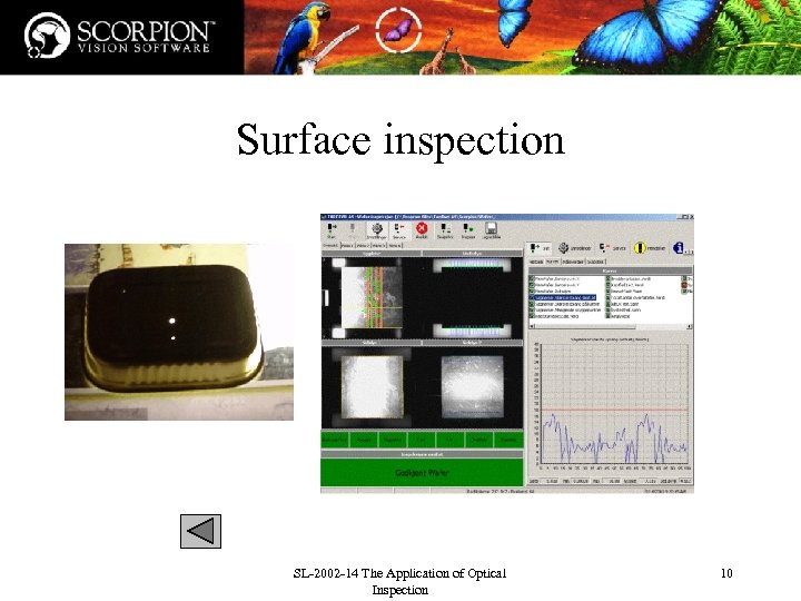 Surface inspection SL-2002 -14 The Application of Optical Inspection 10 