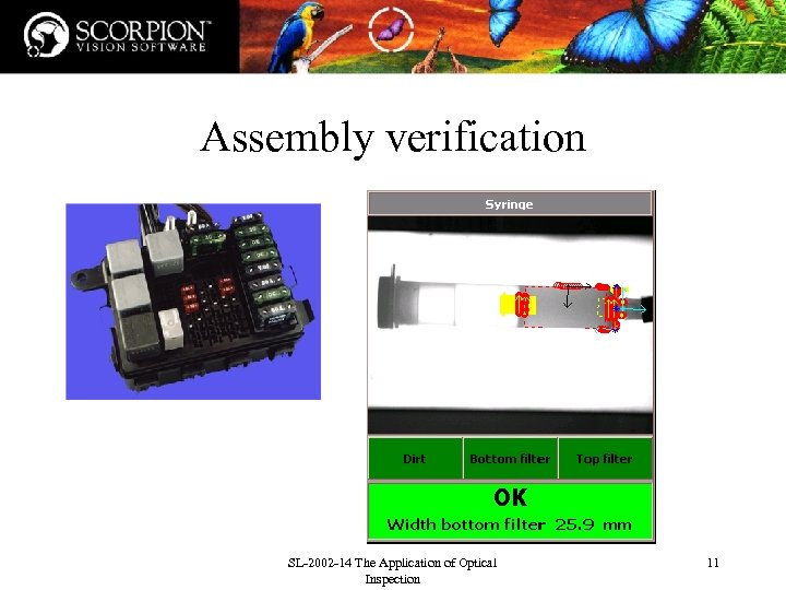 Assembly verification SL-2002 -14 The Application of Optical Inspection 11 