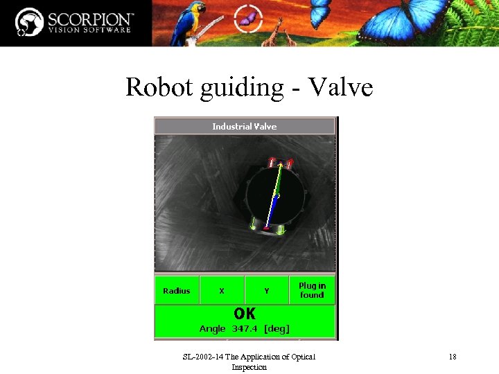 Robot guiding - Valve SL-2002 -14 The Application of Optical Inspection 18 