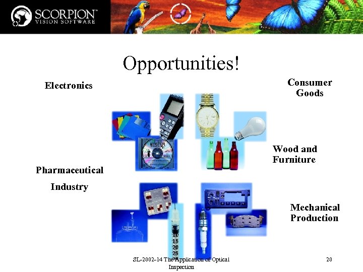 Opportunities! Consumer Goods Electronics Wood and Furniture Pharmaceutical Industry Mechanical Production SL-2002 -14 The