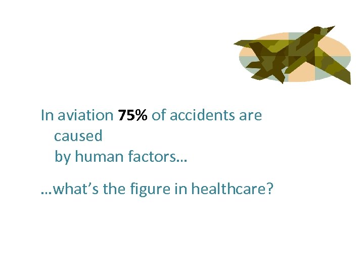 In aviation 75% of accidents are caused by human factors… …what’s the figure in