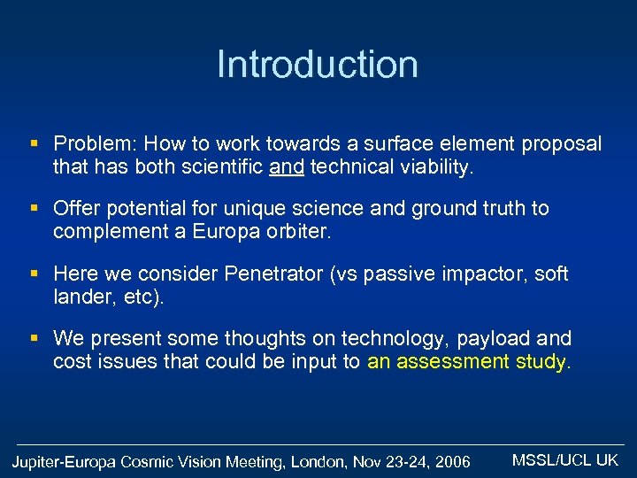 Introduction § Problem: How to work towards a surface element proposal that has both