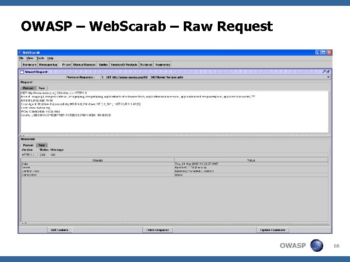 OWASP – Web. Scarab – Raw Request OWASP 16 