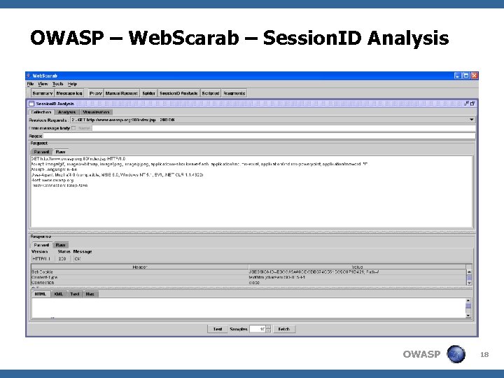 OWASP – Web. Scarab – Session. ID Analysis OWASP 18 