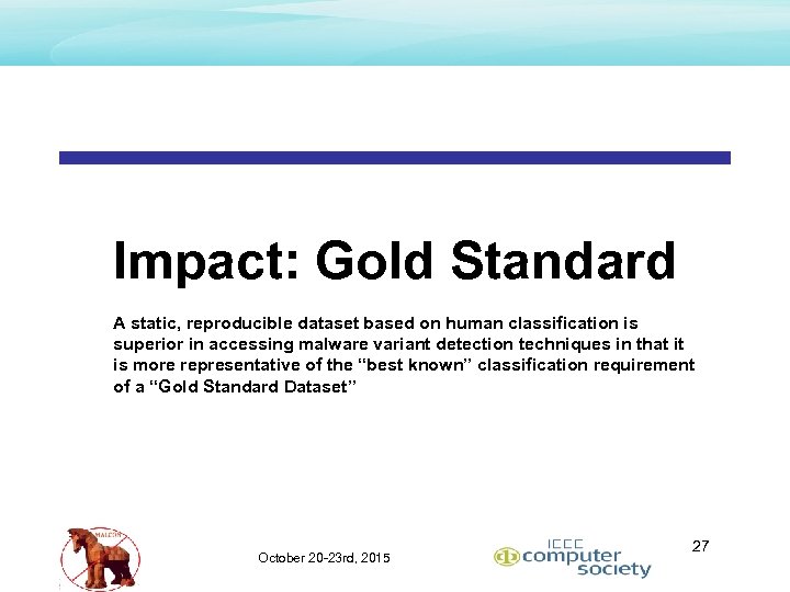 Impact: Gold Standard A static, reproducible dataset based on human classification is superior in