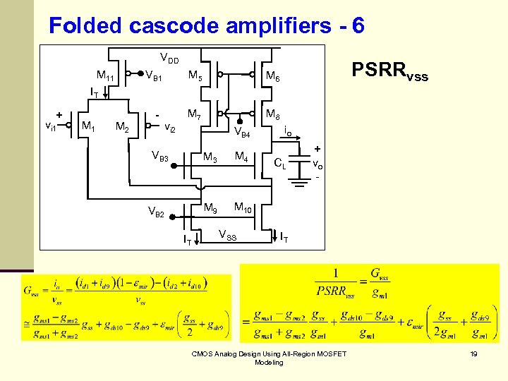 Folded cascode amplifiers - 6 VDD M 11 VB 1 M 5 - M