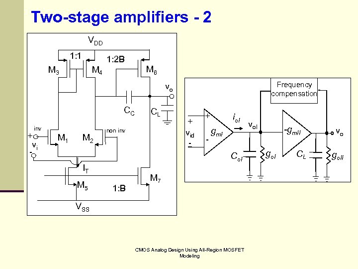 Two-stage amplifiers - 2 VDD 1: 1 1: 2 B M 3 M 6