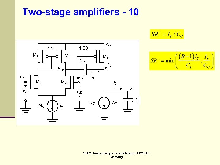 Two-stage amplifiers - 10 VDD 1: 2 B 1: 1 M 3 M 4