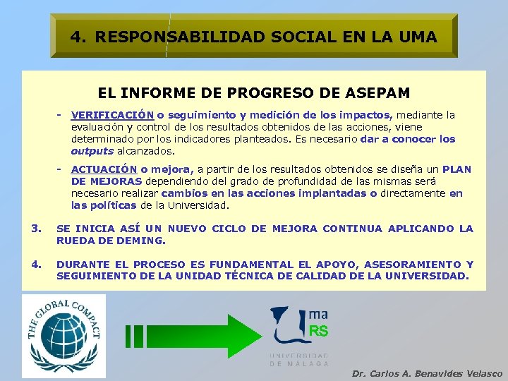 4. RESPONSABILIDAD SOCIAL EN LA UMA EL INFORME DE PROGRESO DE ASEPAM - VERIFICACIÓN