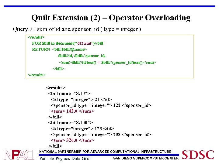 Quilt Extension (2) – Operator Overloading Query 2 : sum of id and sponsor_id