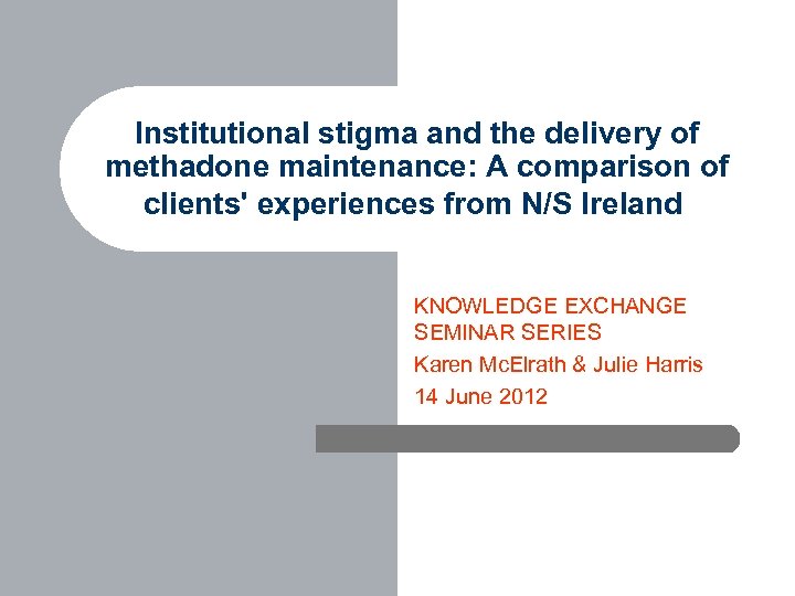 Institutional stigma and the delivery of methadone maintenance: A comparison of clients' experiences from