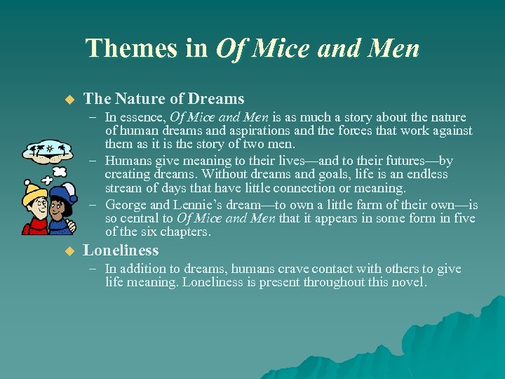 Themes in Of Mice and Men u The Nature of Dreams – In essence,