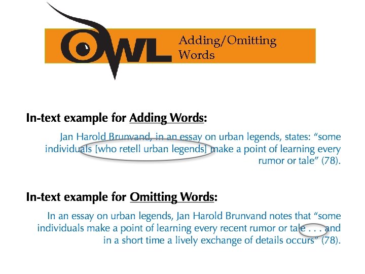 Adding/Omitting Words 