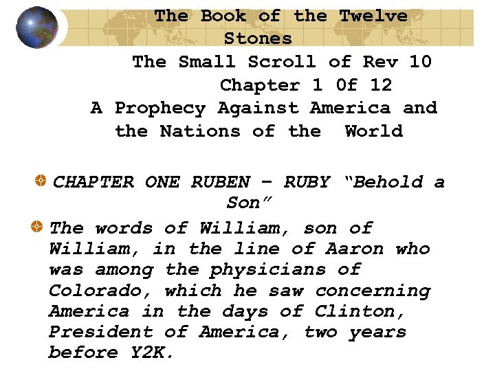 The Book of the Twelve Stones The Small Scroll of Rev 10 Chapter 1