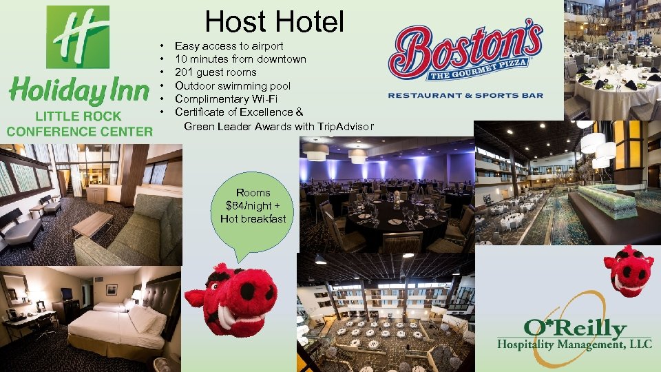 Host Hotel • • • Easy access to airport 10 minutes from downtown 201